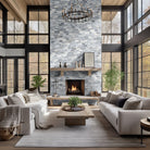 Alaska Gray XL Stacked Stone installed on an indoor wall with Split-Face finish