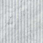 Flat view of Carrara White Milano Ribbo Marble Tile, 12x24 honed with fluted ribbed design