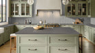 Folk Silver Fluted Tiles installed on kitchen backsplash with seamless vintage-inspired finish