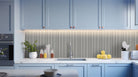 Folk Silver Fluted Tiles installed on kitchen backsplash with seamless vintage-inspired finish