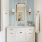 Folk Sky Fluted Tiles installed on modern bathroom wall with seamless, refined finish