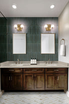 Gems Caraibi Fluted Tiles installed on accent bathroom wall with seamless grout finish