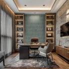 Gems Caraibi Fluted Tiles installed on accent office wall with seamless grout finish