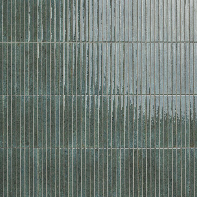 Flat view of Gems Caraibi Fluted Tile, 5x10 porcelain with glossy finish and pre-scored slat design