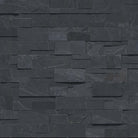 Flat view of Premium Black XL Stacked Stone Panel, 9x24 slate in split-face finish