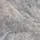 Flat view of 18x18 Silver Travertine in tumbled finish, gray-tan-cream tones