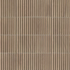 Flat view of Sinfonia Piano Camel Fluted Tile, 4.5x9 with matte finish and brown wood-look texture