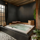 Urbanslat Carbon Wall Panels installed on a bathroom wall with seamless fluted design