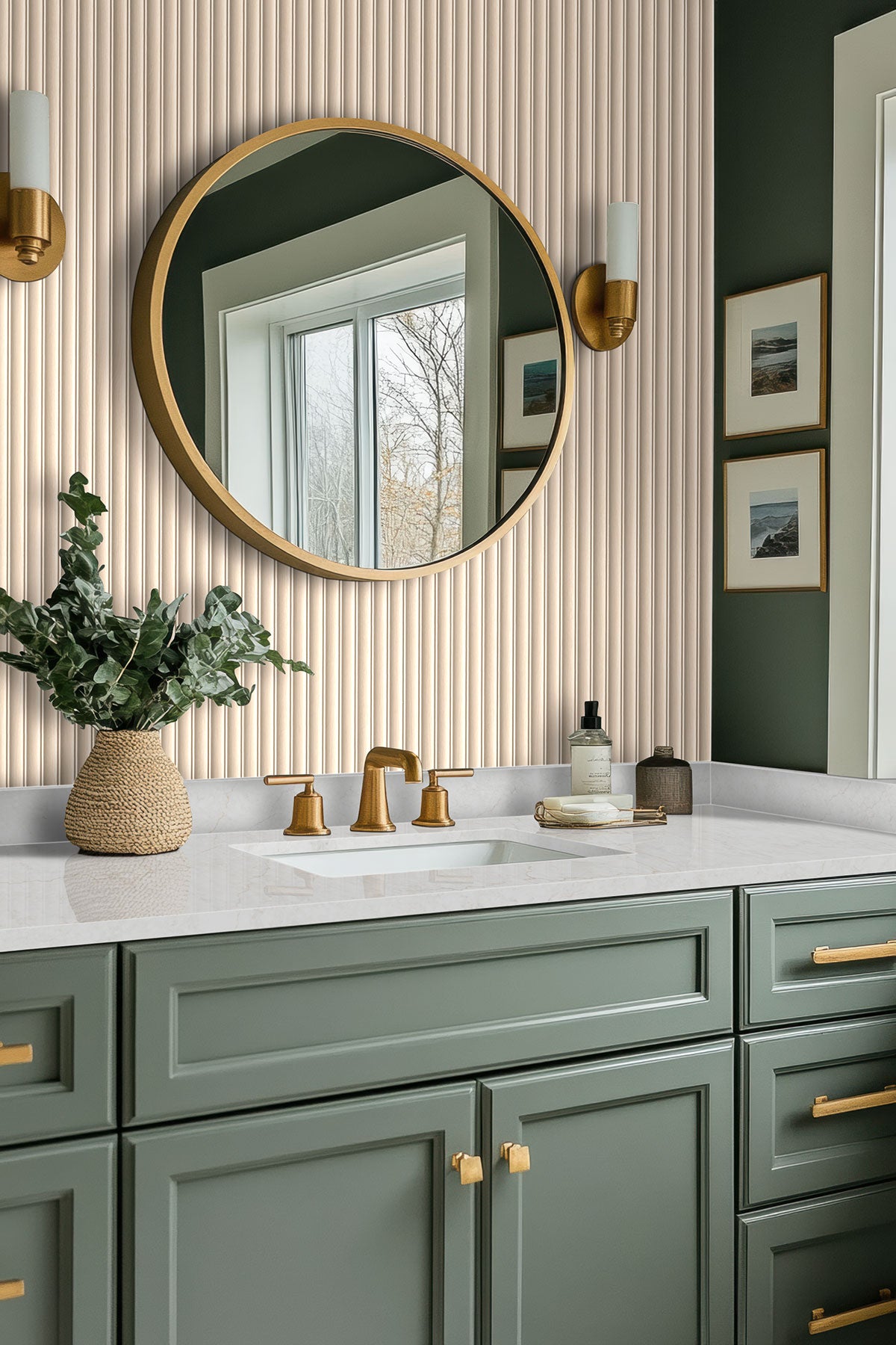 Urbanslat Flute Maple Wall Panels installed on bathroom wall with seamless look