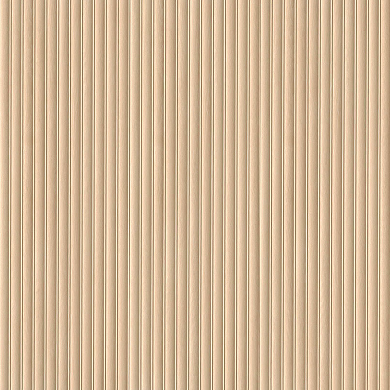 Flat view of Urbanslat Flute Oak Wall Panel, 16x48 ceramic tile with matte fluted wavy texture