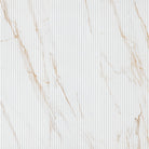 Flat view of Urbanslat Marmi Gold Wall Panel, 16x48 ceramic tile with fluted marble-look design and gold veining
