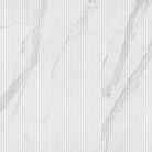 Flat view of Urbanslat Marmi Grey Wall Panel, 16x48 ceramic tile with fluted marble-look design and grey veining