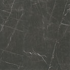 Flat view of Urbanslat Marmi Noir Wall Panel, 16x48 ceramic tile with fluted marble-look design and satin finish