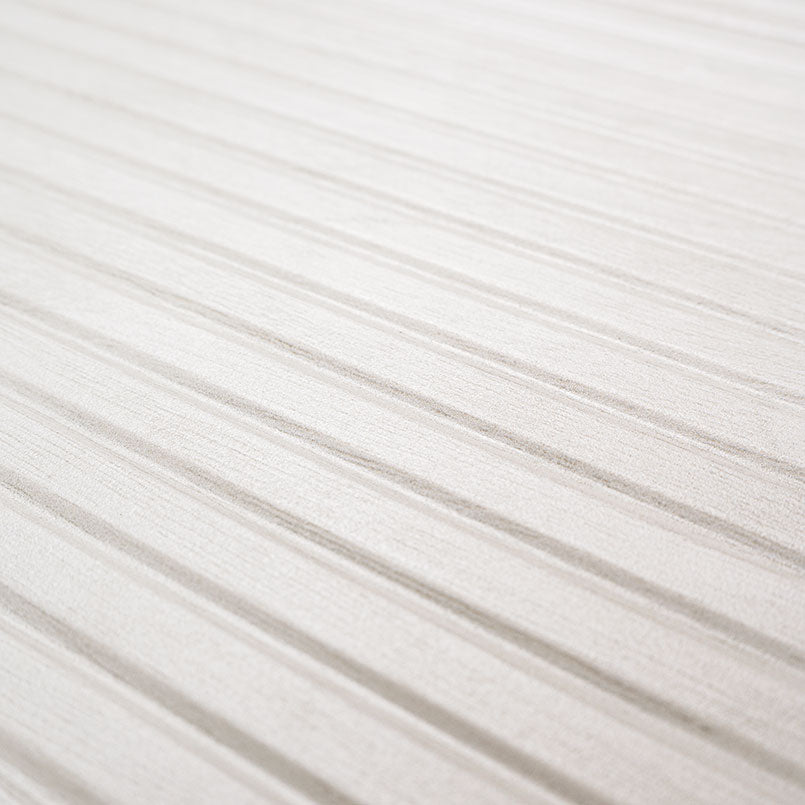 Close-up of Urbanslat White Wood Look showing 3D fluted texture and clean white tones