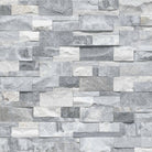 Flat view of Alaska Gray XL Stacked Stone in Split-Face finish, 9"x24", gray marble tones
