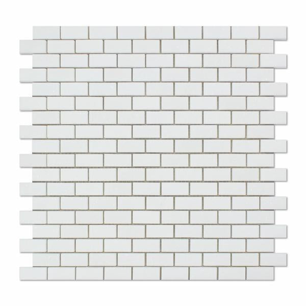 Thassos White Mini Brick 5/8x1 1/4 Polished Mosaic