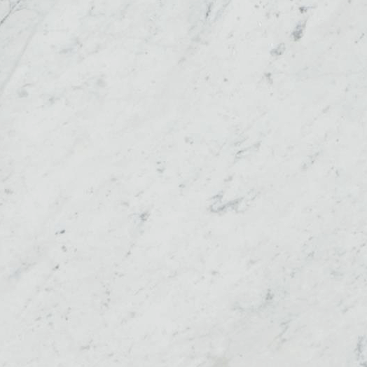 Close-up of Carrara White Marble tile showing soft gray veining on white background