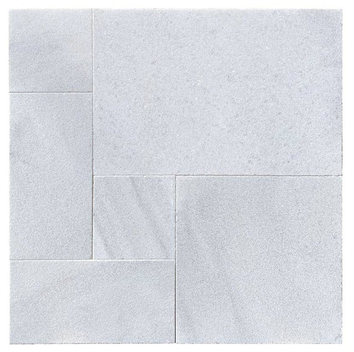 Bianco Carrara Paver Versailles Pattern Leathered