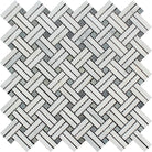 Arabescato Carrara Marble Stanza Mosaic Blue 12x12 tile polished finish