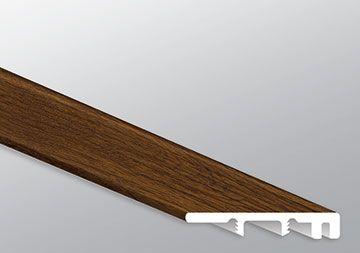Close-up detail of Braly vinyl plank surface with dark wood grain and smooth texture