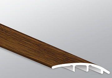 Close-up detail of Braly vinyl plank surface with dark wood grain and smooth texture