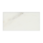 Close-up of Calacatta Gold 3x6 tile showing natural veining and polished surface