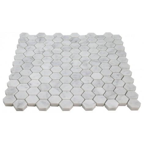 Carrara White Marble 2" Inch Hexagon