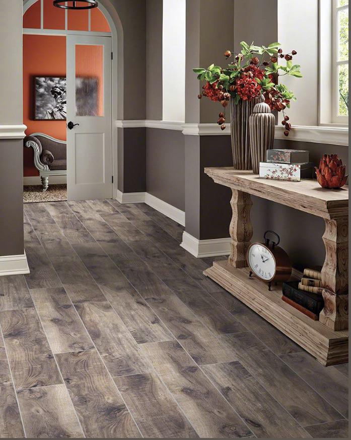 Close-up of Country River Moss tile showing weathered knots, fine veining, and realistic grain texture