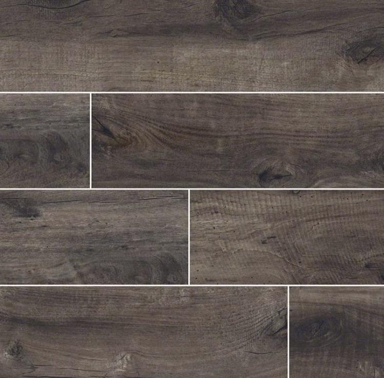 Flat view of Country River Moss 8x48 wood-look porcelain tile with aged gray-green finish