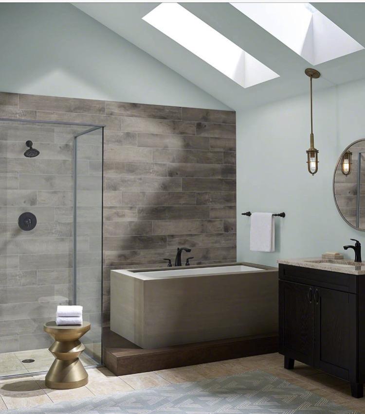 Close-up of Country River Stone porcelain tile showing weathered knot details and fine grain texture