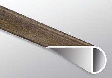 Close-up of Exotika vinyl plank showing reclaimed wood texture and color variation