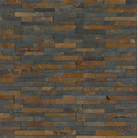 Close-up of Gold Rush Mini stacked stone with rough split face texture