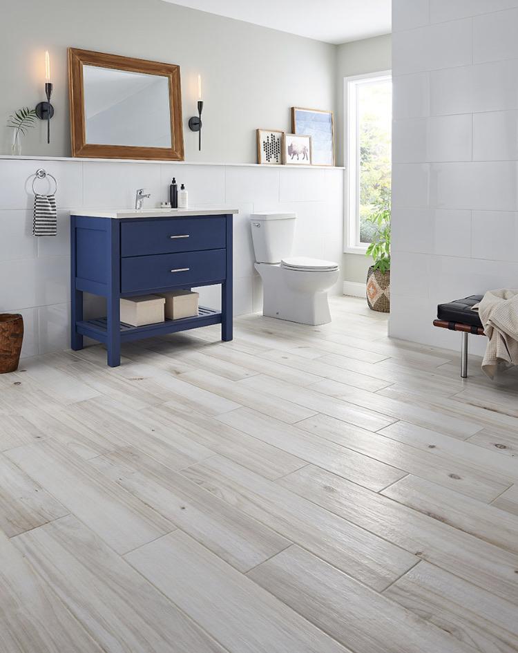 Close-up of Havenwood Dove tile showing natural wood texture and subtle grain variation