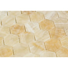 Polished Honey Onyx hexagon mosaic tile
