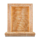 Flat view of Honey Onyx Shampoo Niche in polished finish with amber veining
