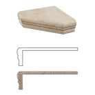 Flat view of Ivory Travertine Custom Corner Shelf with honed or tumbled finish