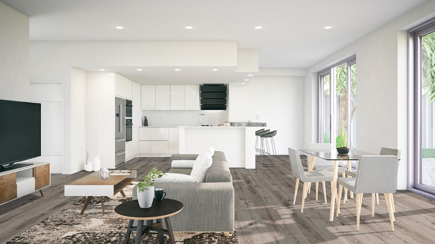 Close-up of Ludlow vinyl plank surface highlighting detailed wood texture and knots