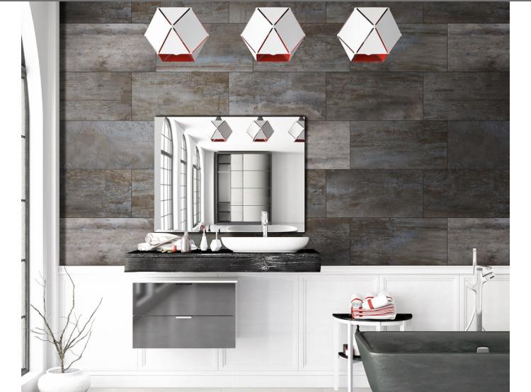 Close-up of Oxide Iron tile highlighting oxidized surface and matte glaze