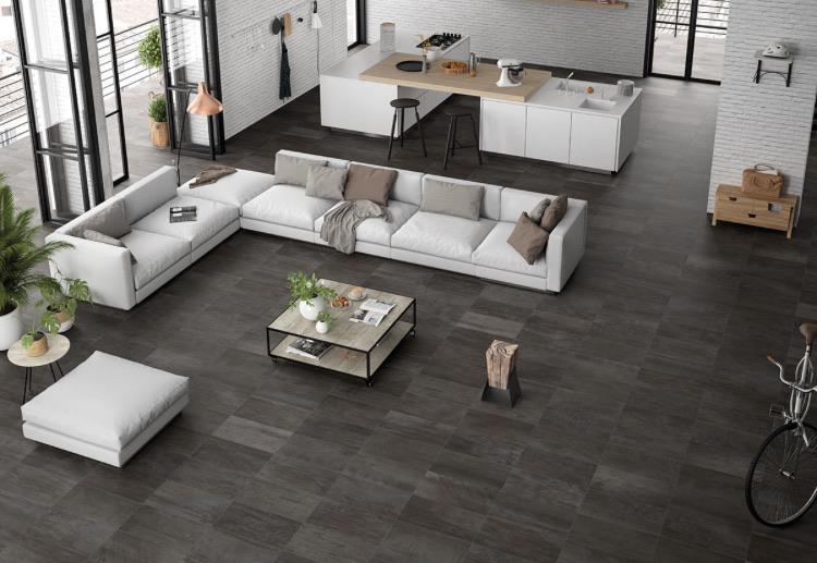 Close-up of Oxide Iron tile highlighting oxidized surface and matte glaze