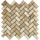 Philadelphia Travertine 1x2 Herringbone Mosaic Tile Sheet