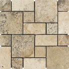 Philadelphia Travertine Mini Versailles mosaic tile sheet
