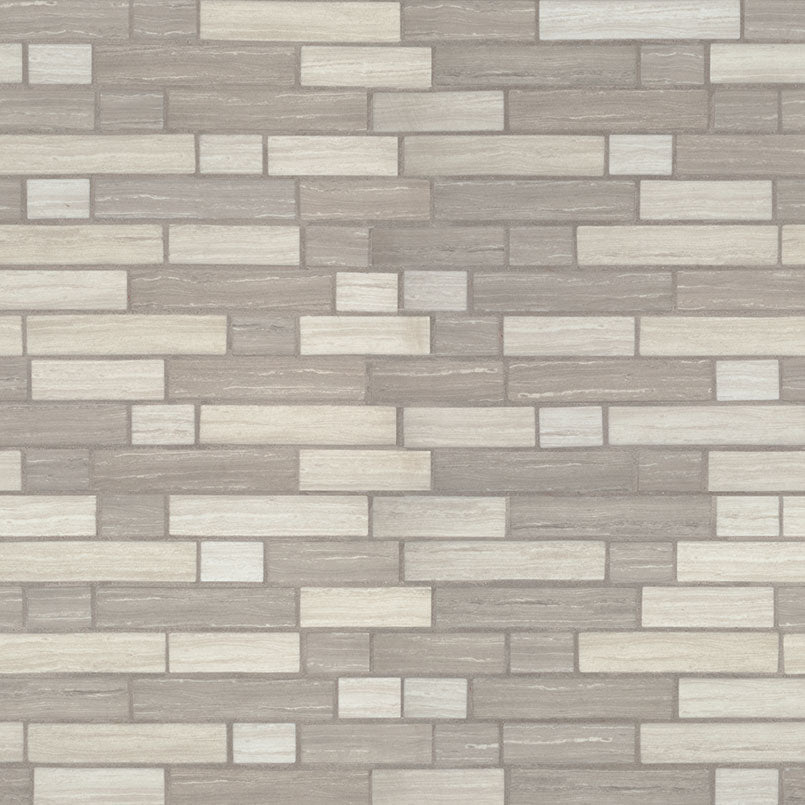 Close-up of Silva Oak Mosaic showing recycled glass texture and directional woodgrain veining