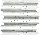 Flat view of Thassos White Bamboo Sticks in polished finish, 12x12 mosaic sheet
