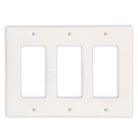 Thassos White Marble Triple Rocker Switch Plate Cover polished front view