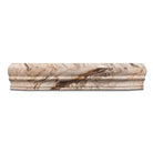 Close-up of honed Valencia Travertine shower shelf with smooth surface and soft edges