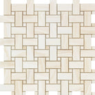 White Onyx Basketweave mosaic tile polished finish