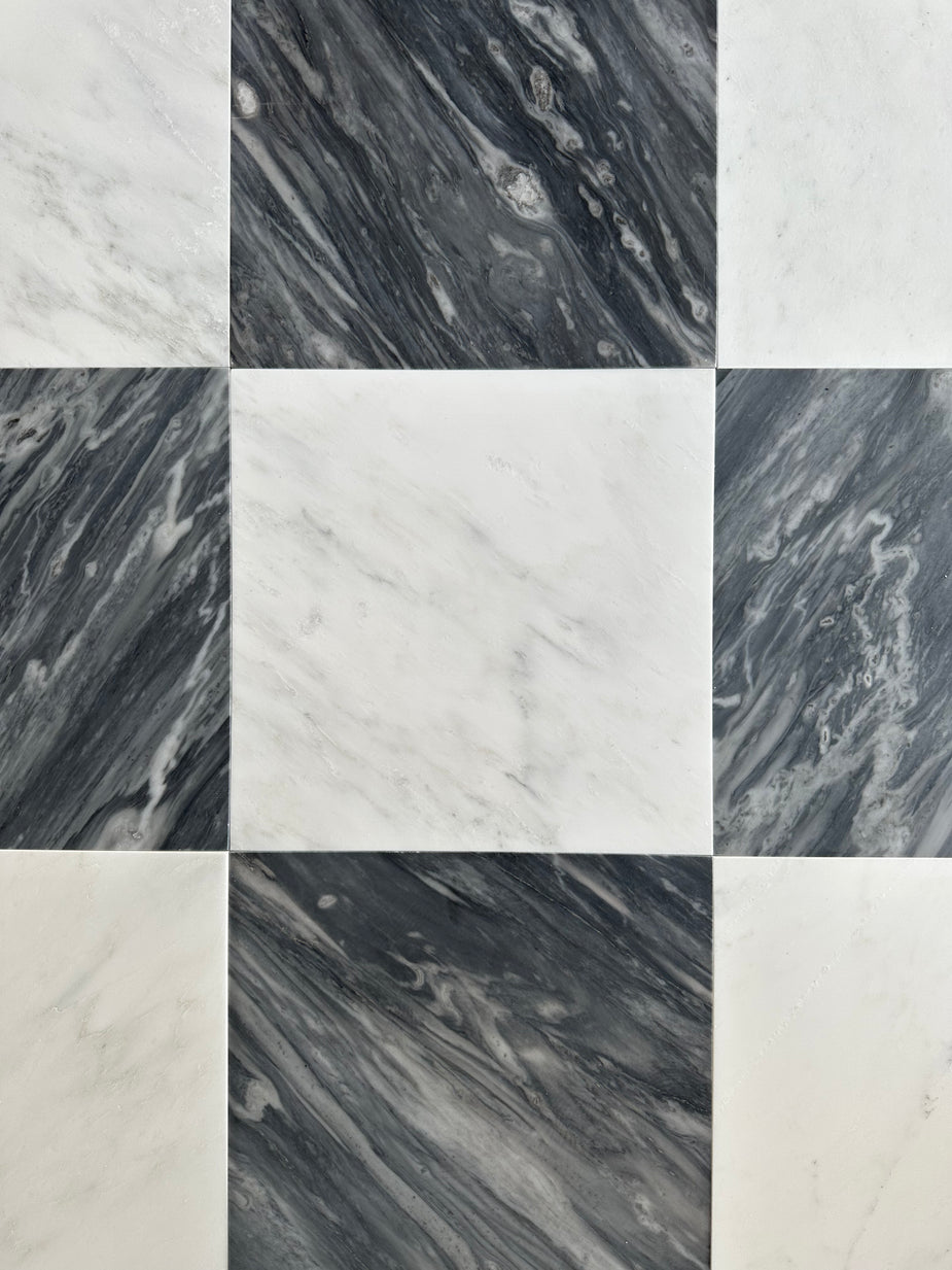 Checkerboard Stone Tiles – Classic Black and White Tile Flooring Ideas ...