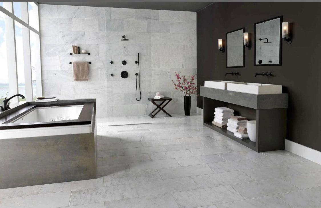 Arabescato Carrara Marble – Elegant White Stone with Grey & Gold Veins