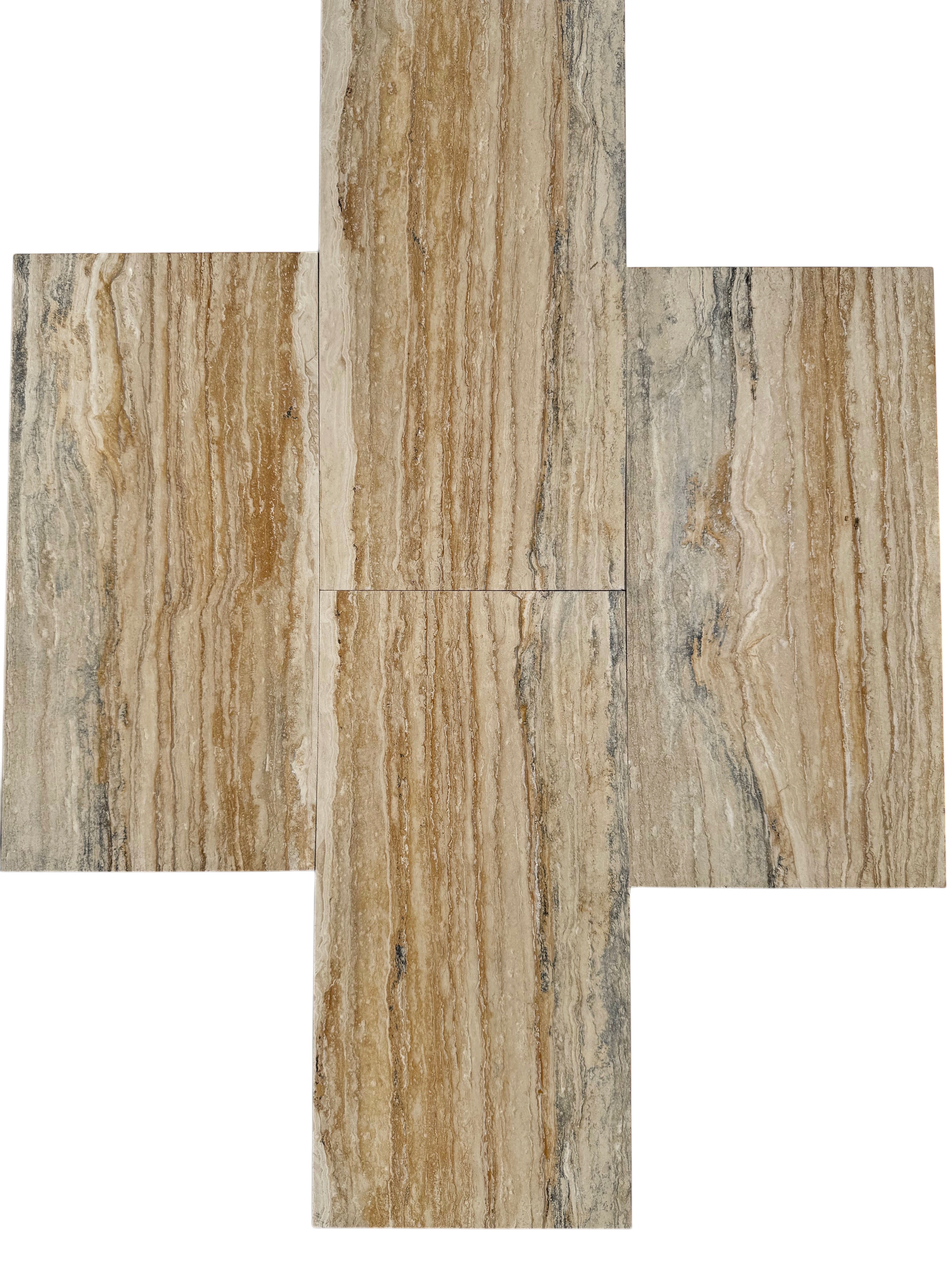 Roman Gold Vein-Cut Travertine 12x24 Polished Tile