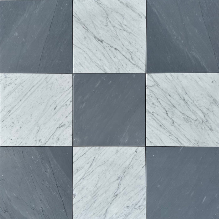 Checkerboard Carrara and Bardiglio Primo Marble